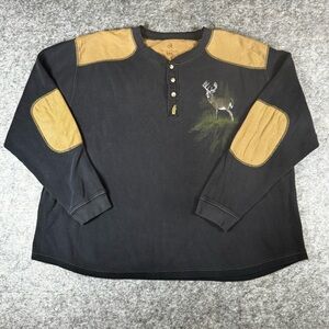 Legendary Henley Pullover Shirt Mens 3XL Deer Buck Graphic Outdoor Casual